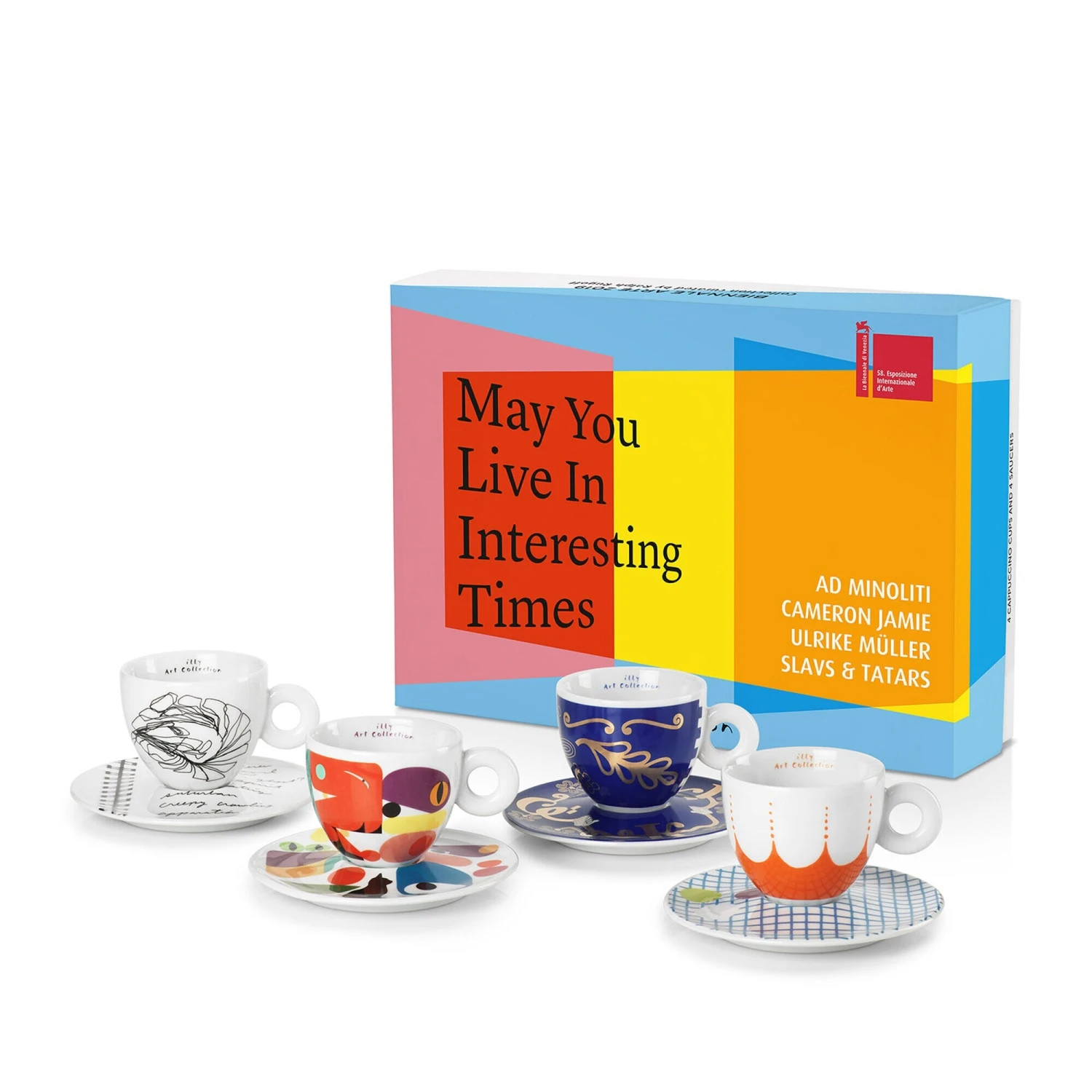 Illy Art Collection Biennale 2019 Set Of 4 Cappuccino Cups 3 Illy Art Collection Biennale 2019 Set Of 4 Cappuccino Cups
