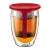 Bodum 12oz Tea For One With Strainer In Red 2 Bodum 12oz Tea For One With Strainer In Red -Coffee Supplies Store 5400 original bodum 12oz tea for one with strainer red 4