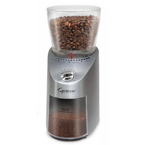 Capresso Infinity Plus Conical Burr Coffee Grinder In Metal 8 Capresso Infinity Plus Conical Burr Coffee Grinder In Metal -Coffee Supplies Store 575.05 InfinityPlus