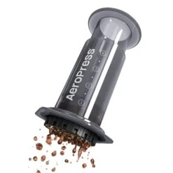 AeroPress Original Coffee Press 11 AeroPress Original Coffee Press -Coffee Supplies Store AeroPressOriginalangledwithdrippingcoffee whitelettering