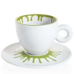 Illy Art Collection Ai Weiwei Set Of 4 Cappuccino Cups 18 Illy Art Collection Ai Weiwei Set Of 4 Cappuccino Cups -Coffee Supplies Store AiWeiwei CappuccinoGreen