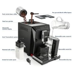 Refurbished DeLonghi Eletta Cappuccino In Black ECAM44660B 10 Refurbished DeLonghi Eletta Cappuccino In Black ECAM44660B -Coffee Supplies Store Coffee3DDetailsElettaECAM44660b