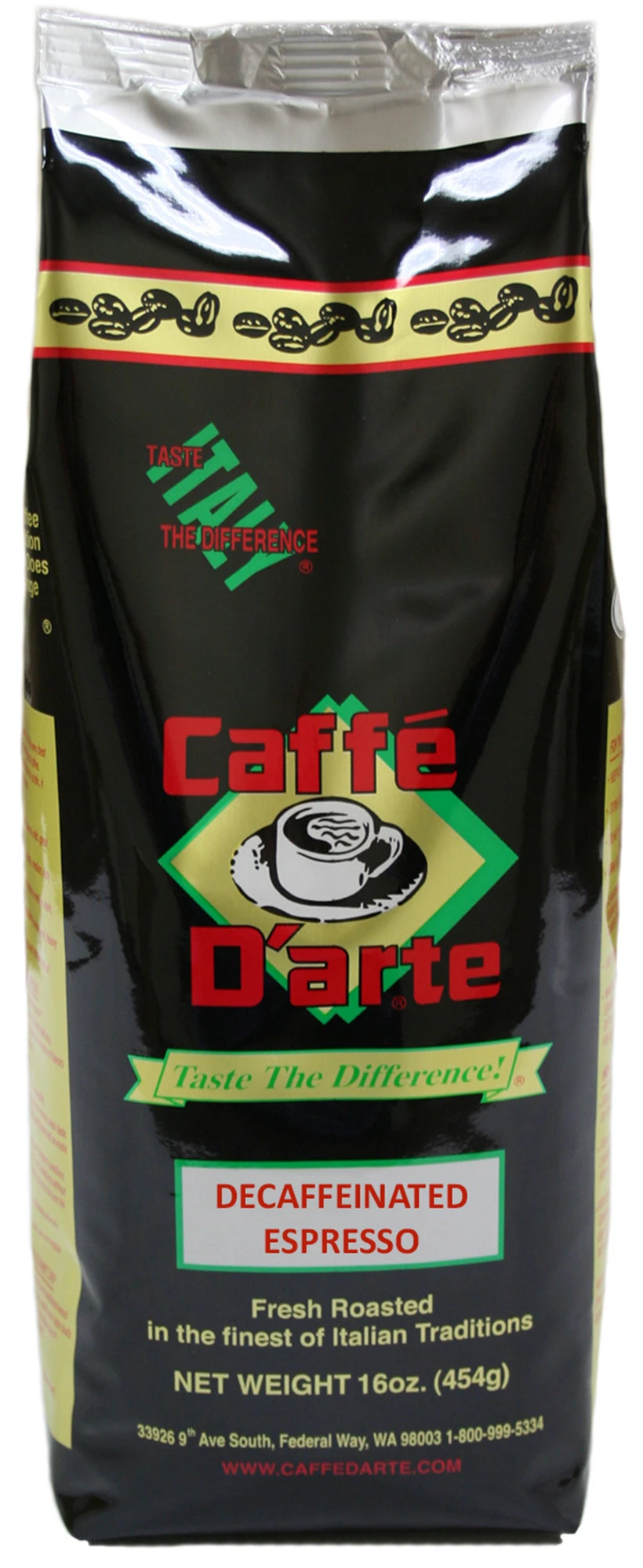 Caffé D'arte Decaffeinated Espresso Whole Bean 3 Caffé D'arte Decaffeinated Espresso Whole Bean