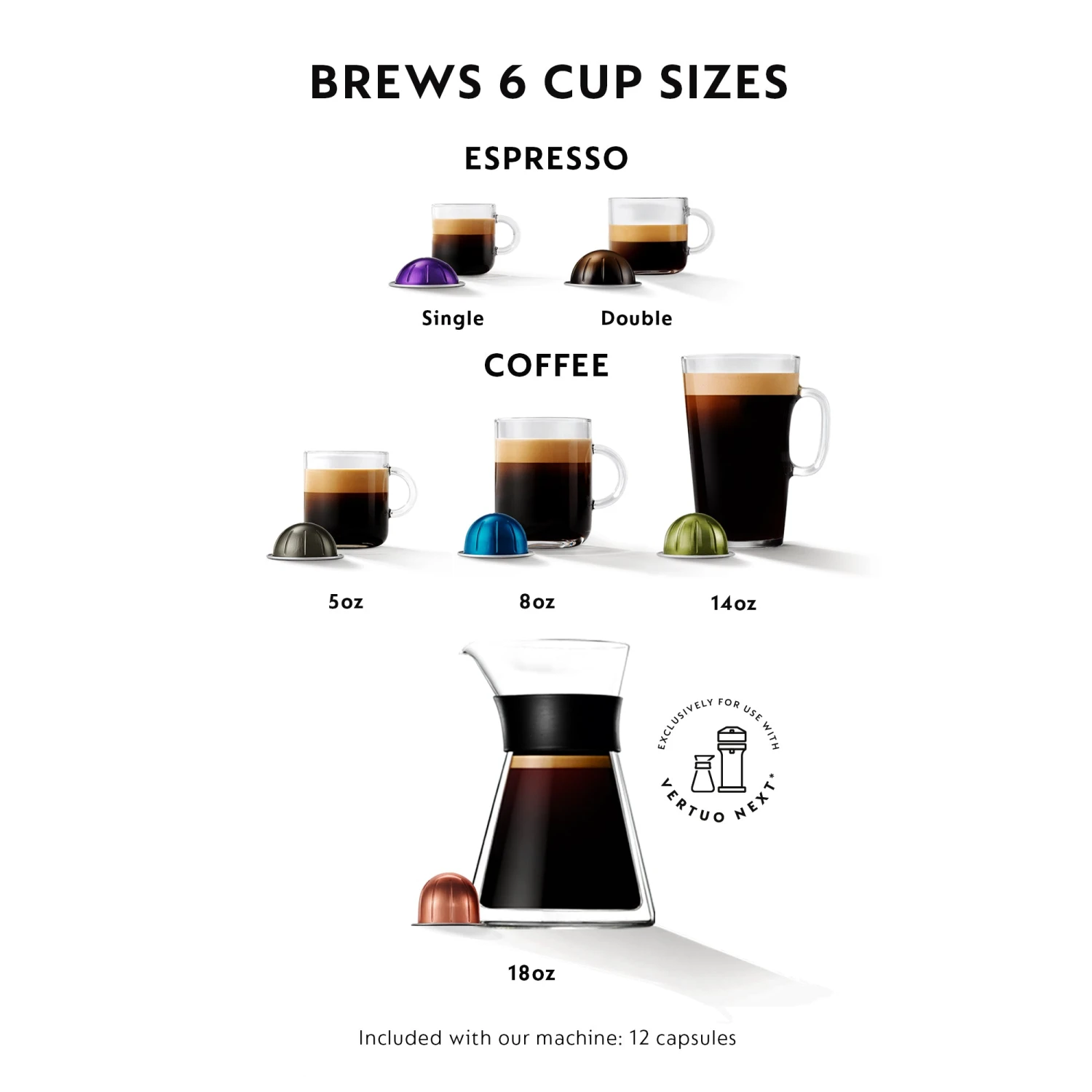 Nespresso Vertuo Next Espresso Machine By DeLonghi With Aeroccino - Matte Black 11 Nespresso Vertuo Next Espresso Machine By DeLonghi With Aeroccino - Matte Black - Image 9