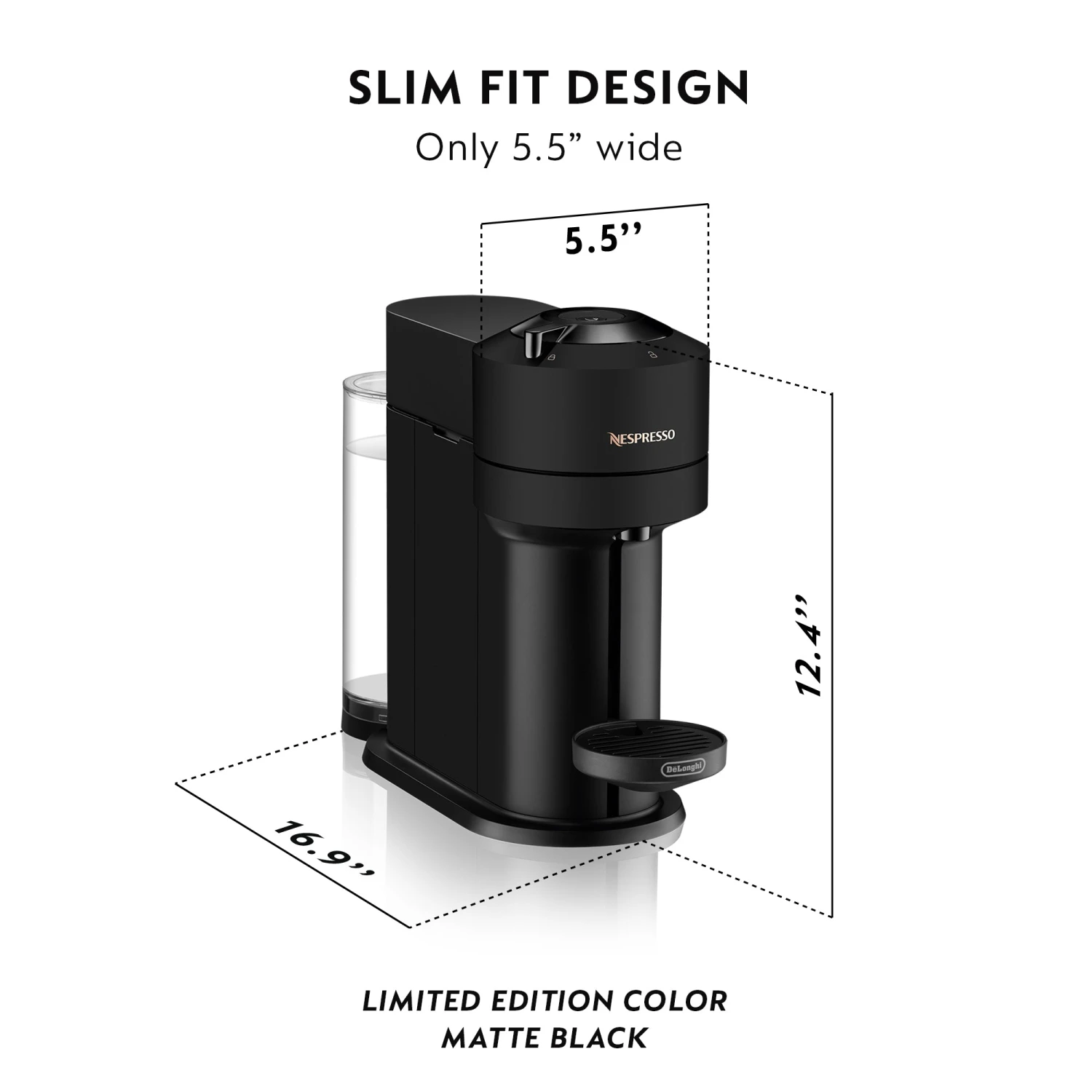 Nespresso Vertuo Next Espresso Machine By DeLonghi With Aeroccino - Matte Black 12 Nespresso Vertuo Next Espresso Machine By DeLonghi With Aeroccino - Matte Black - Image 10