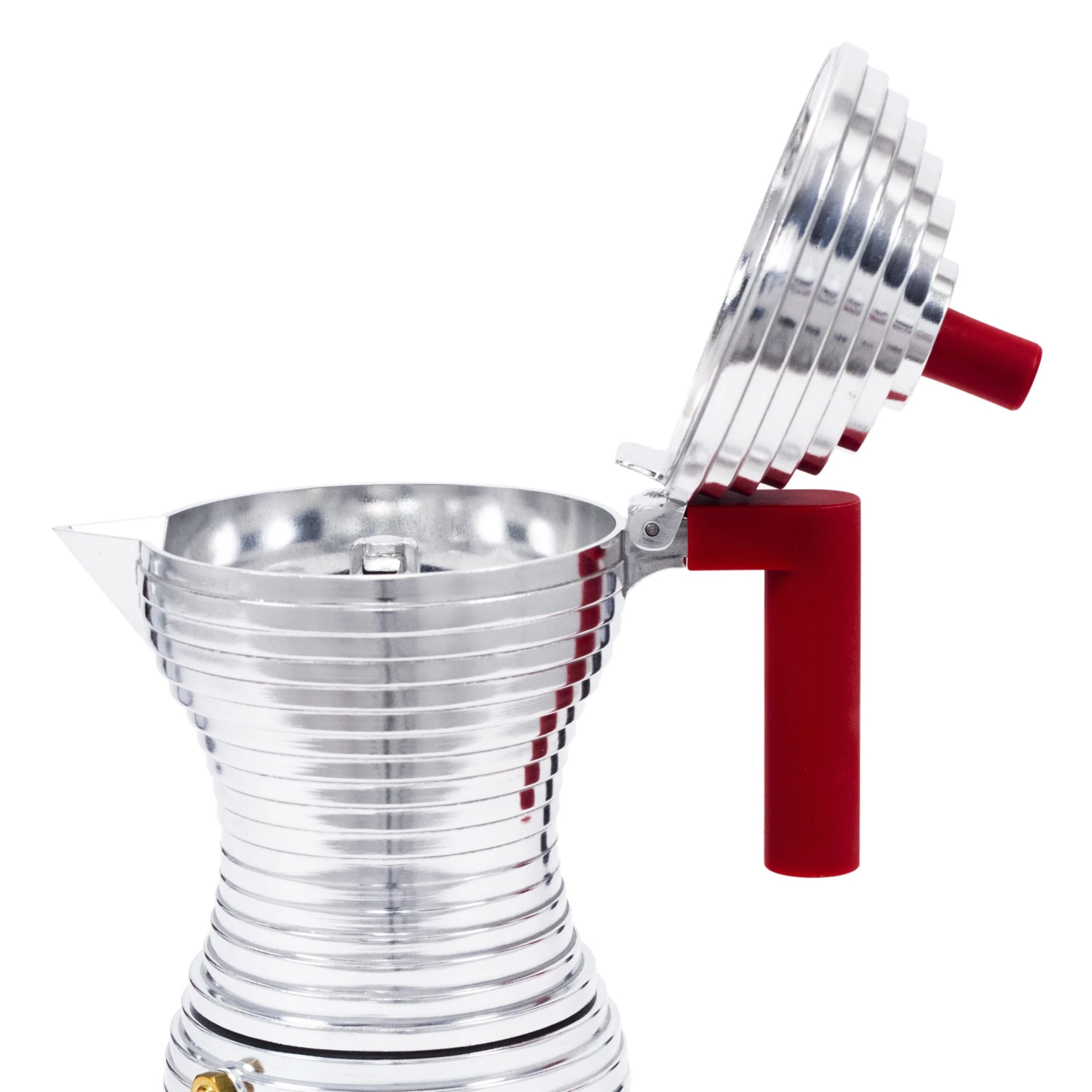 Illy Alessi Pulcina 3 Cup Moka Pot - Red 7 Illy Alessi Pulcina 3 Cup Moka Pot - Red - Image 5