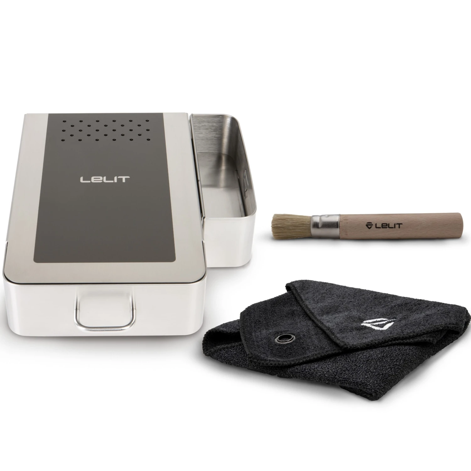 Lelit Knock Box Drawer With Cloth And Brush 3 Lelit Knock Box Drawer With Cloth And Brush