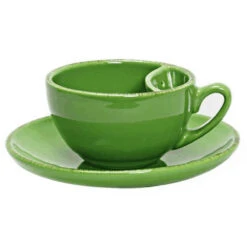 Loveramics Tea Dam Cup And Saucer In Green