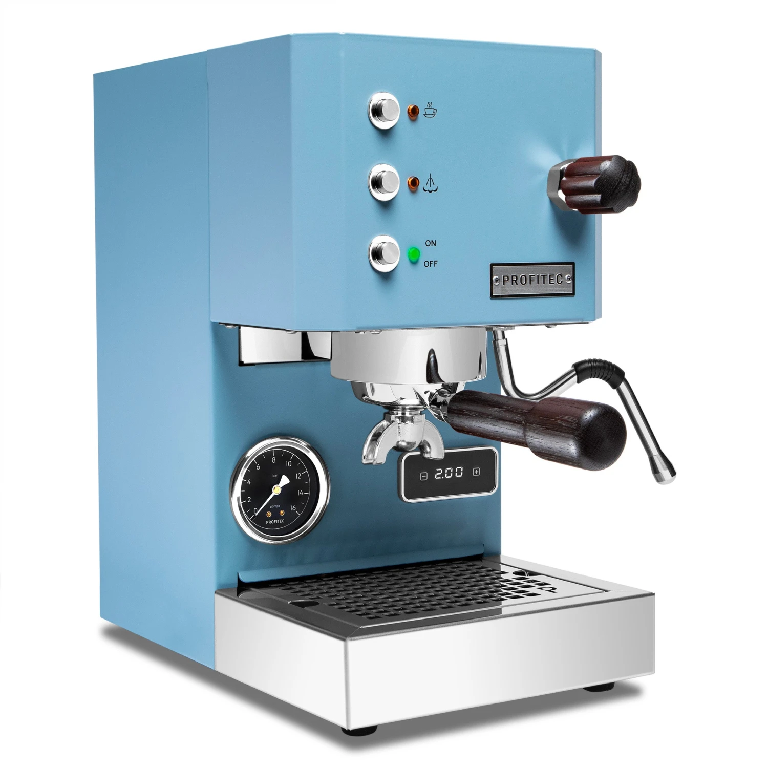 Profitec GO Espresso Machine - Blue With Blackened Oak 3 Profitec GO Espresso Machine - Blue With Blackened Oak