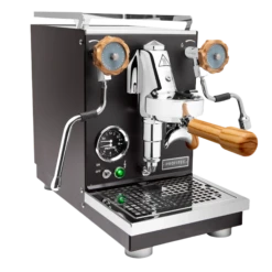 Profitec Pro 400 Espresso Machine In Matte Black With Olive Wood