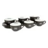 Rocket Espresso 6 Piece Cappuccino Cup And Saucer Set - Grey 2 Rocket Espresso 6 Piece Cappuccino Cup And Saucer Set - Grey -Coffee Supplies Store RECAPCUP6PCGRY 0495