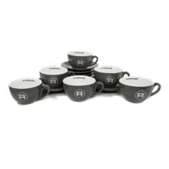 Rocket Espresso 6 Piece Cappuccino Cup And Saucer Set - Grey 11 Rocket Espresso 6 Piece Cappuccino Cup And Saucer Set - Grey -Coffee Supplies Store RECAPCUP6PCGRY 0499