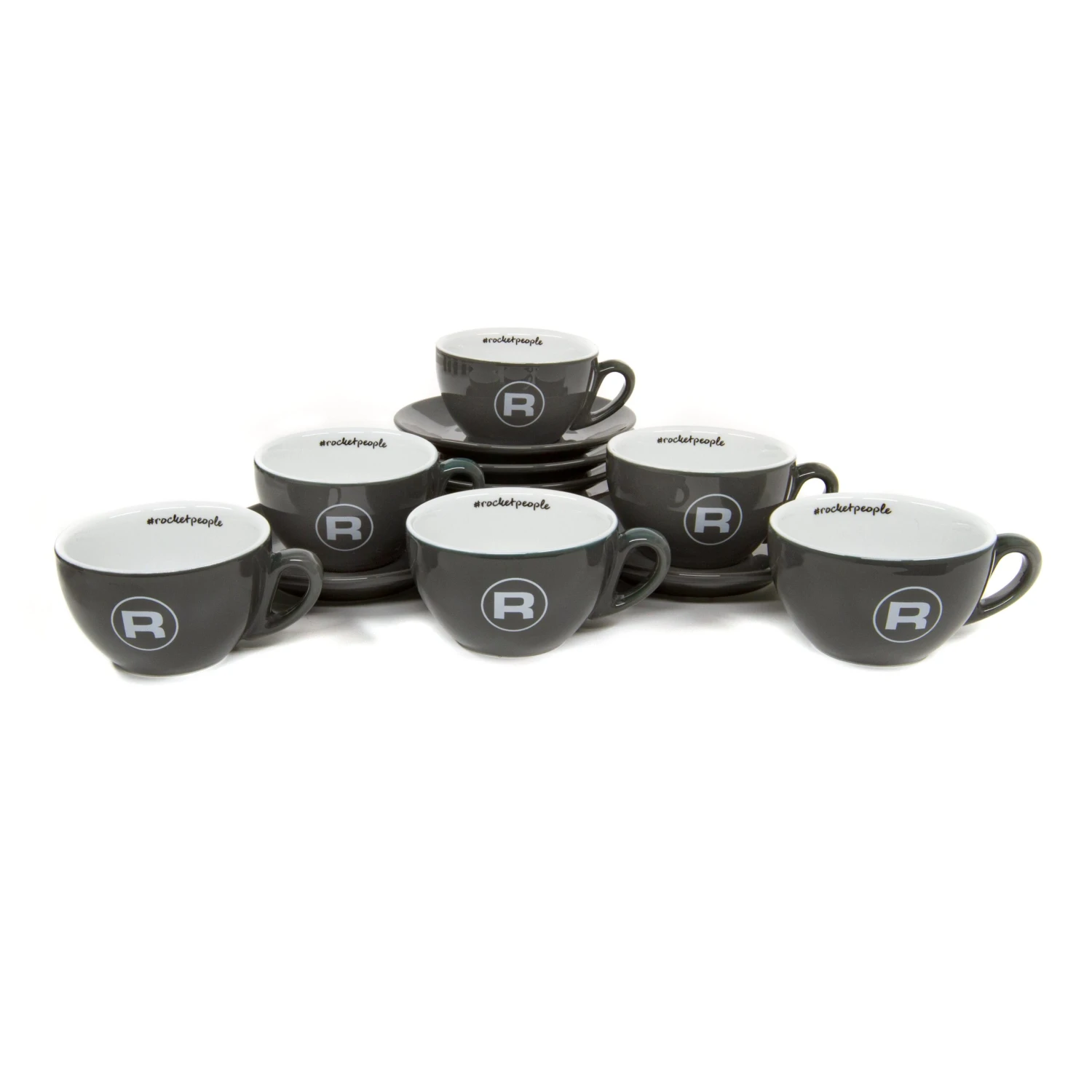 Rocket Espresso 6 Piece Cappuccino Cup And Saucer Set - Grey 7 Rocket Espresso 6 Piece Cappuccino Cup And Saucer Set - Grey - Image 5
