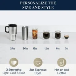 DeLonghi TrueBrew Drip Coffee Maker - Stainless/Black -Coffee Supplies Store TrueBrew CAM51025MB PowerImage PersonalizeSizeStyle