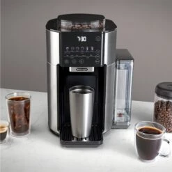 DeLonghi TrueBrew Drip Coffee Maker - Stainless/Black -Coffee Supplies Store TrueBrew ChromeBlack CAM51025MB Alt3