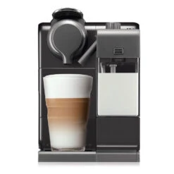 DeLonghi Nespresso Lattissima Touch Espresso Machine In Black 9 DeLonghi Nespresso Lattissima Touch Espresso Machine In Black -Coffee Supplies Store lattissimatouch 560b black front milk