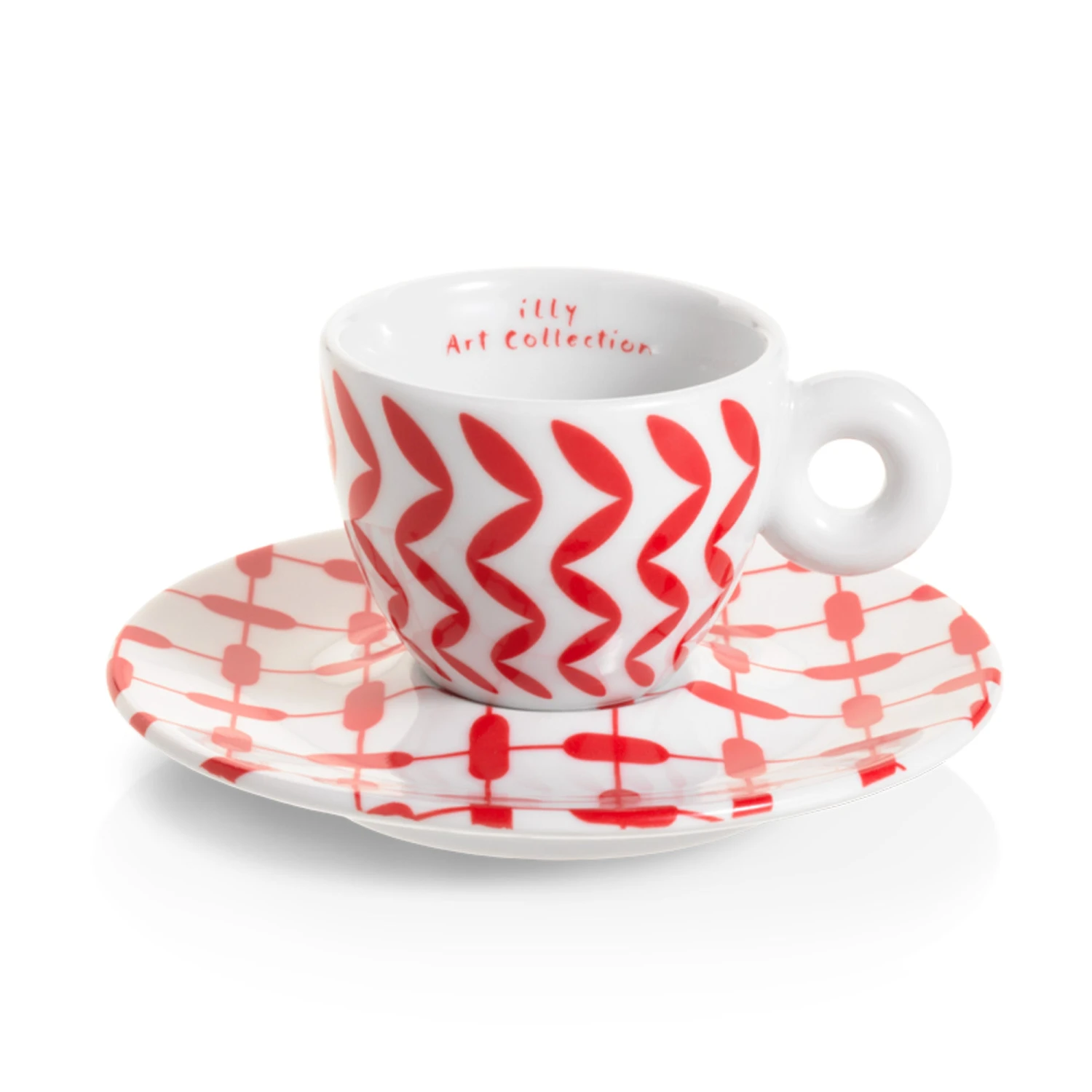 Illy Mona Hatoum Set Of 2 Espresso Cups And Saucers 4 Illy Mona Hatoum Set Of 2 Espresso Cups And Saucers - Image 2