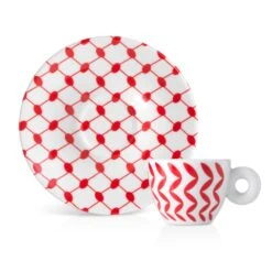 Illy Mona Hatoum Set Of 2 Espresso Cups And Saucers 11 Illy Mona Hatoum Set Of 2 Espresso Cups And Saucers -Coffee Supplies Store redcup2